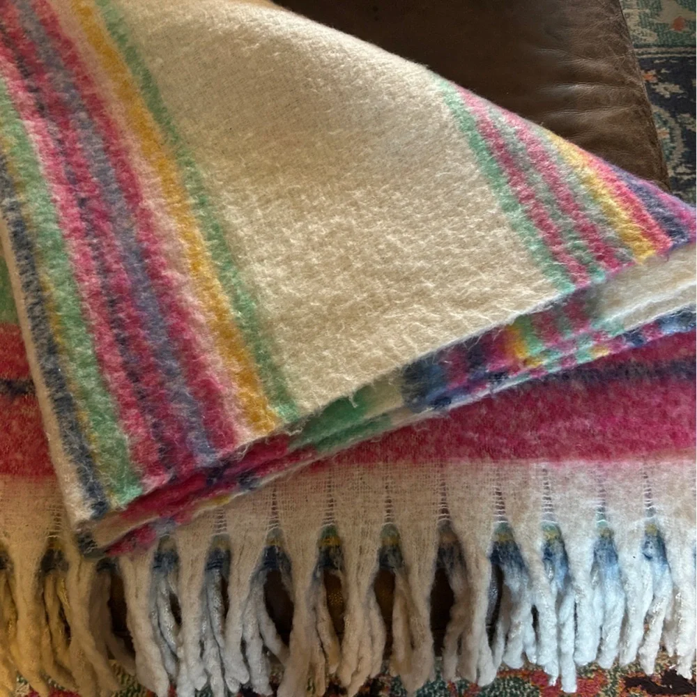 Free People Skye Stripe Fringe Throw